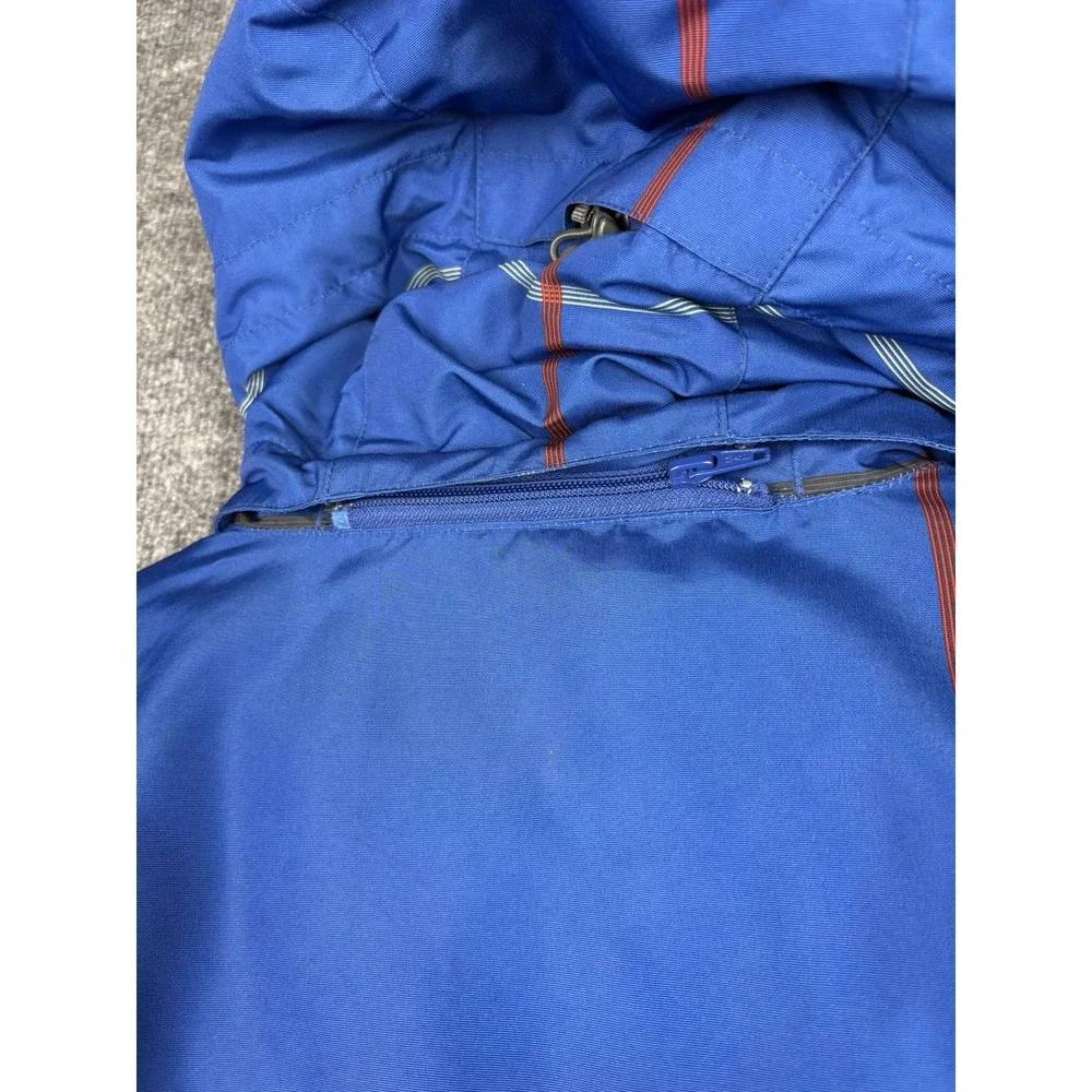 Y2K Helix Snowboard Jacket Mens M Blue Insulated Ski Cargo Hooded Snow Coat